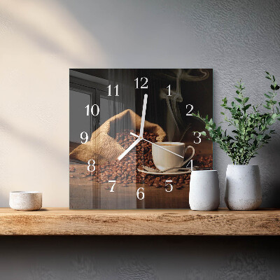 Square wall clock Coffee Beans