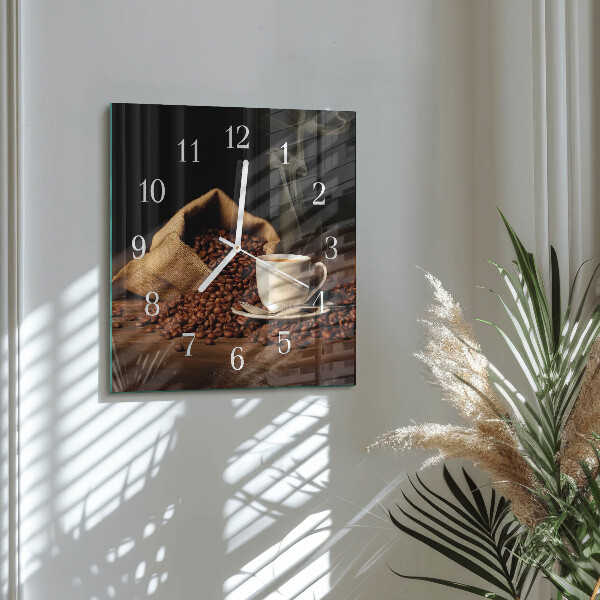 Square wall clock Coffee Beans