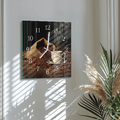 Square wall clock Coffee Beans