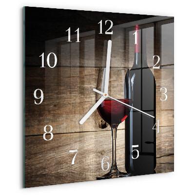 Square wall clock Wine
