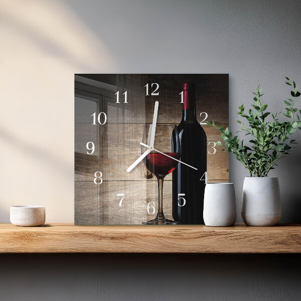 Square wall clock Wine