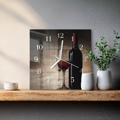 Square wall clock Wine