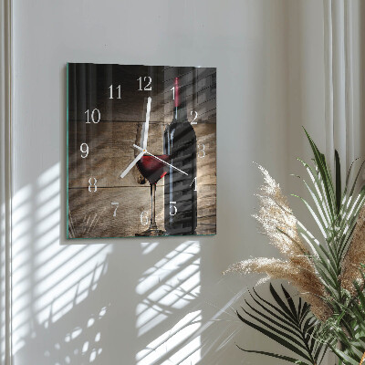 Square wall clock Wine
