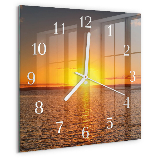 Square wall clock Sunset