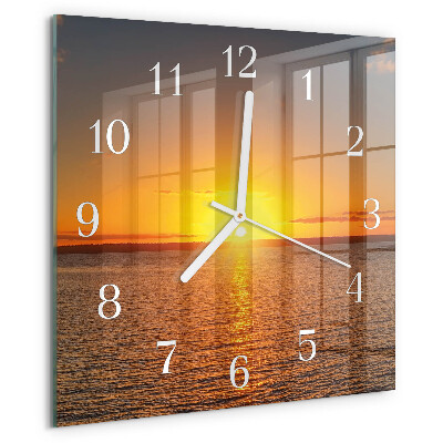 Square wall clock Sunset