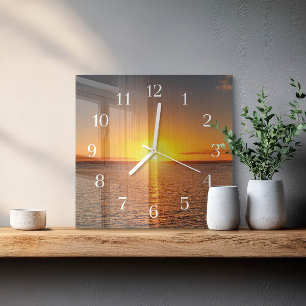 Square wall clock Sunset