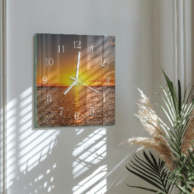 Square wall clock Sunset