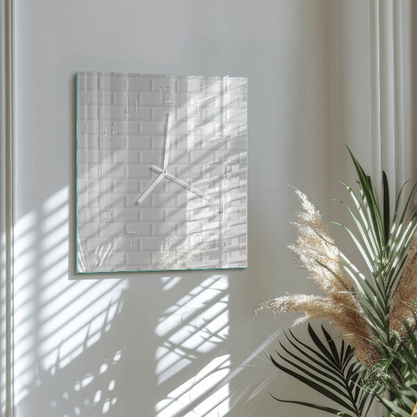 Square wall clock Brick