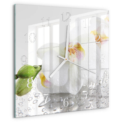 Square wall clock Orchid