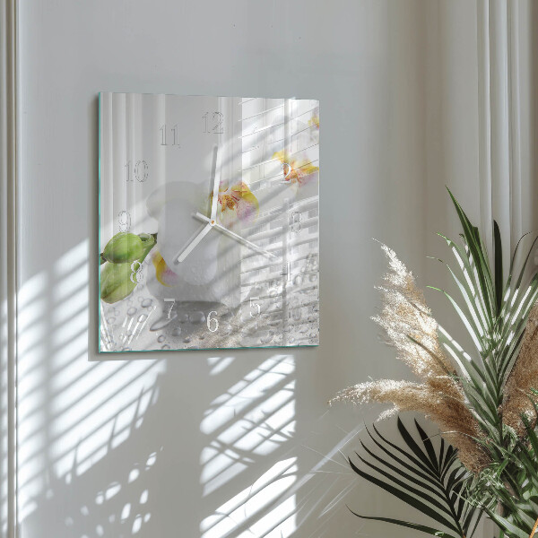 Square wall clock Orchid