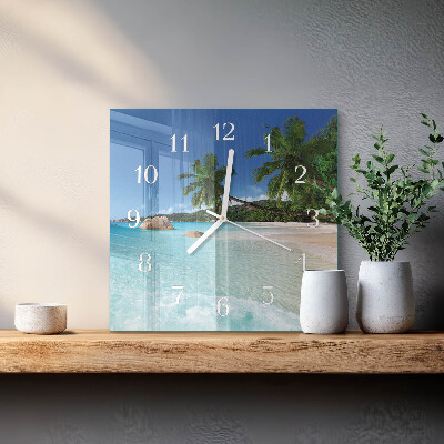 Square wall clock Beach
