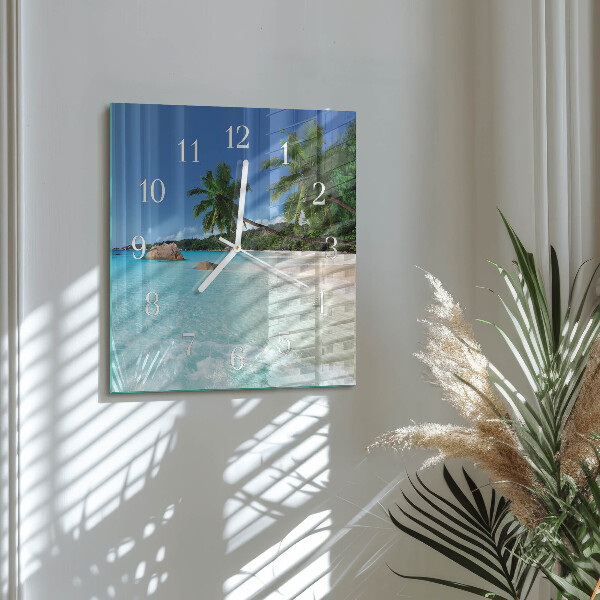 Square wall clock Beach