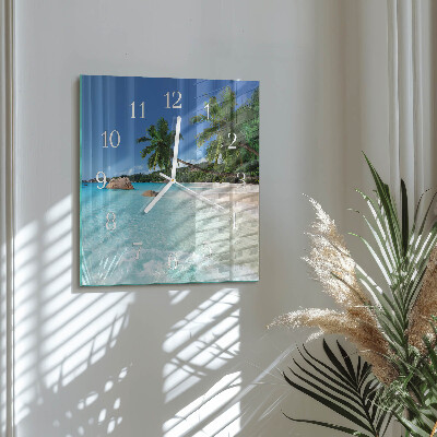 Square wall clock Beach