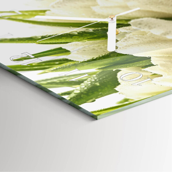 Square wall clock Tulips