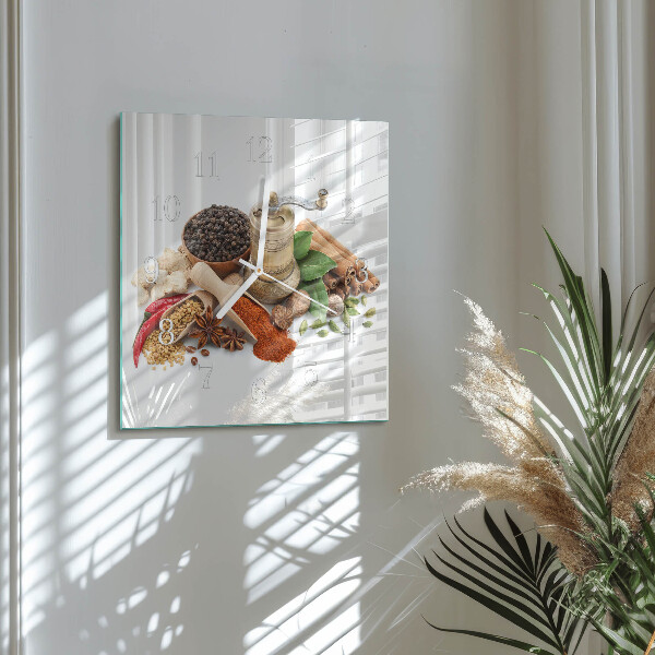 Square wall clock Spices