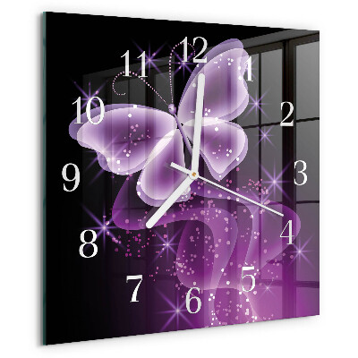 Square wall clock Butterfly