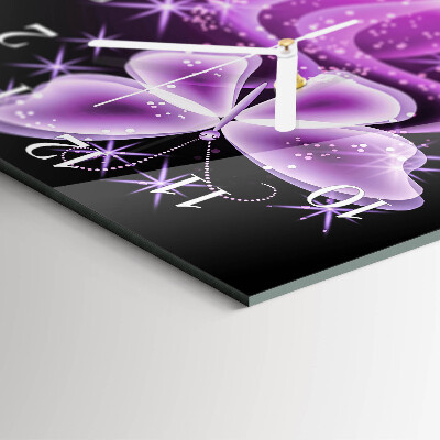 Square wall clock Butterfly