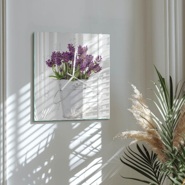 Square wall clock Lavender