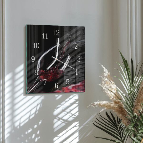 Square wall clock Wine