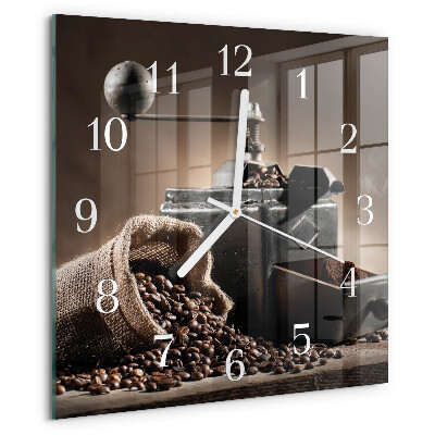 Square wall clock Coffee Grinder