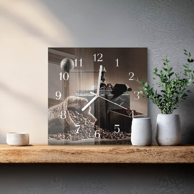 Square wall clock Coffee Grinder
