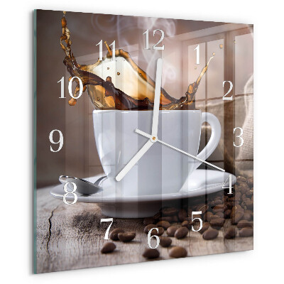 Square wall clock Coffee