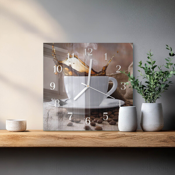 Square wall clock Coffee