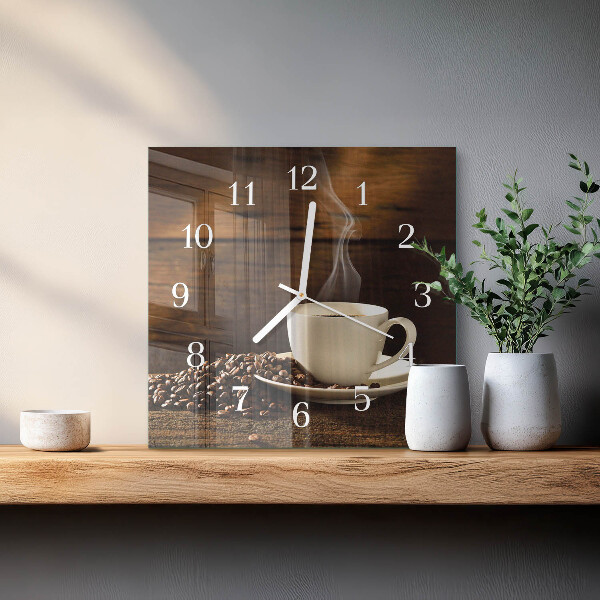 Square wall clock Coffee