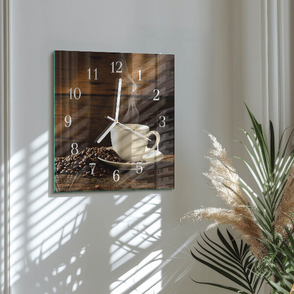 Square wall clock Coffee