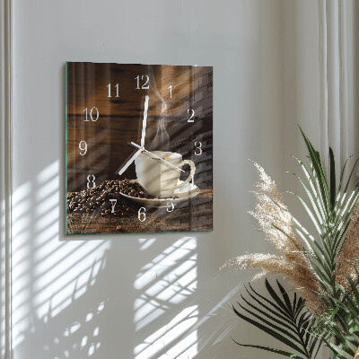 Square wall clock Coffee