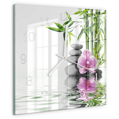 Square wall clock Flower Tree