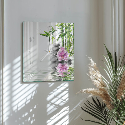 Square wall clock Orchid Stones