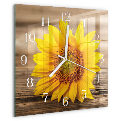 Square wall clock Sunflower