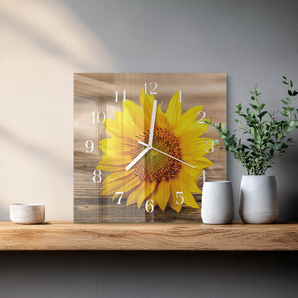 Square wall clock Sunflower