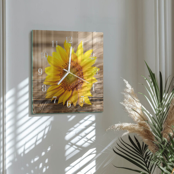 Square wall clock Sunflower