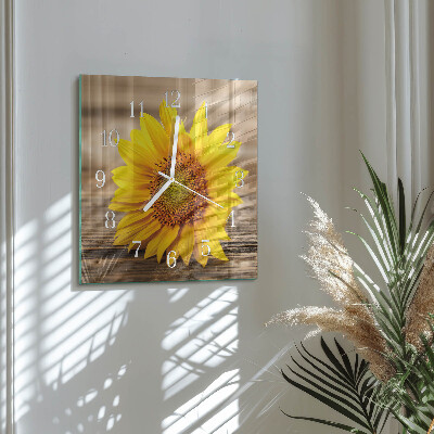 Square wall clock Sunflower