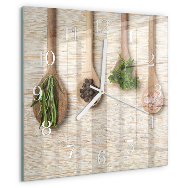 Square wall clock Wooden Spoon