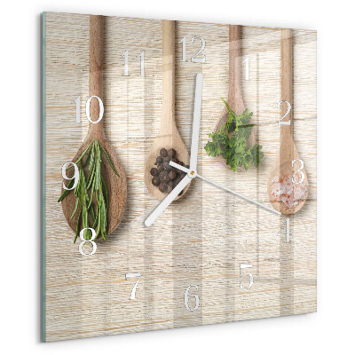 Square wall clock Wooden Spoon