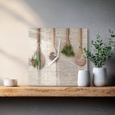 Square wall clock Wooden Spoon