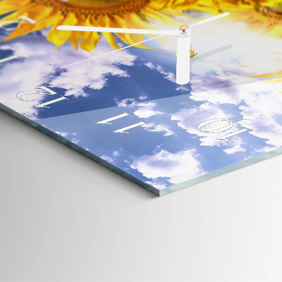 Square wall clock Sunflowers