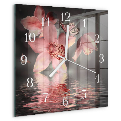 Square wall clock Orchid
