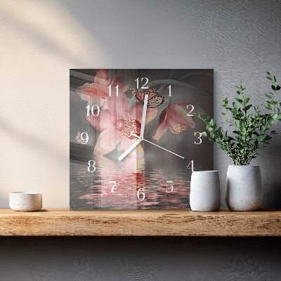 Square wall clock Orchid