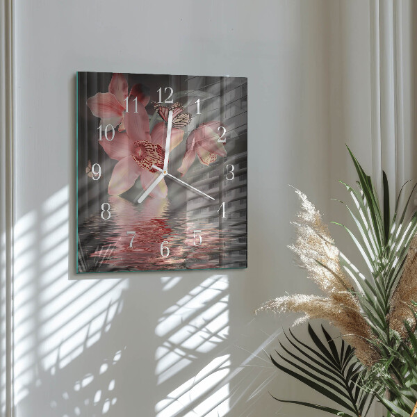 Square wall clock Orchid