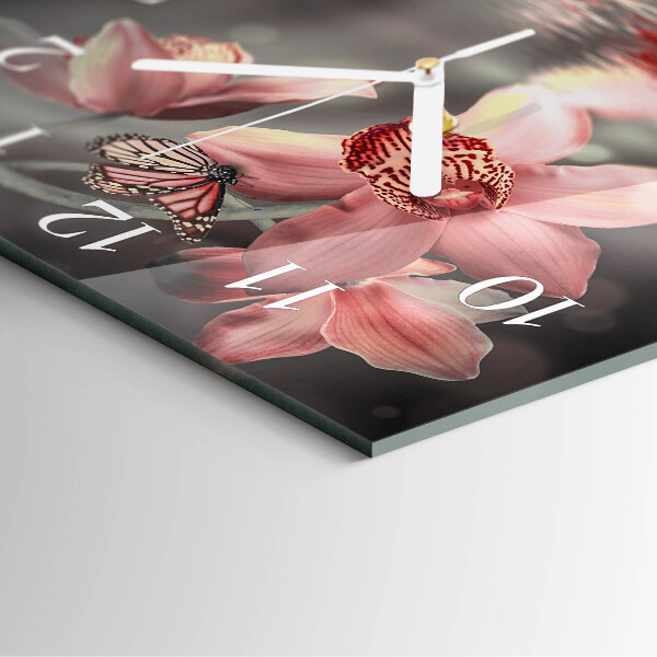 Square wall clock Orchid