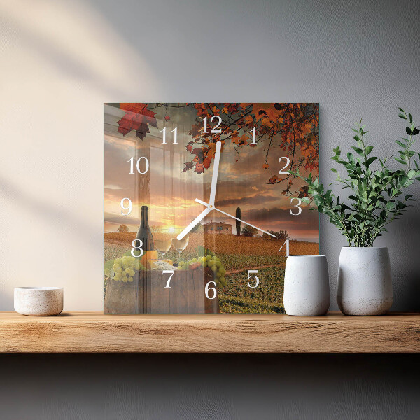 Square wall clock Wine Nature