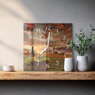 Square wall clock Wine Nature
