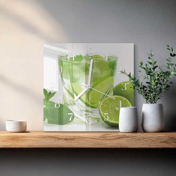Square wall clock Calcium carbonate