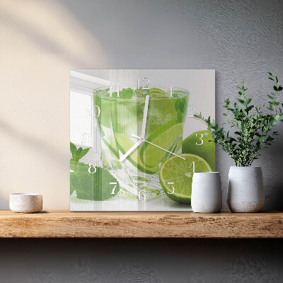 Square wall clock Calcium carbonate