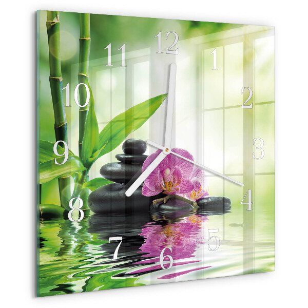 Square wall clock Spa Orchid