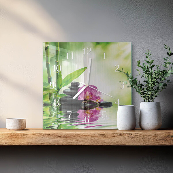 Square wall clock Spa Orchid